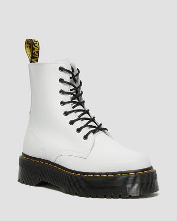 Dr Martens Jadon Smooth Leren Platform Laarzen Heren Wit | NL 250VRW